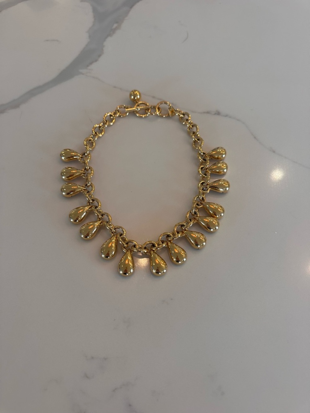 Anne Klein Gold Teardrop Charm Necklace - Women Jewelry